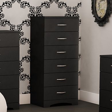 6 Drawer Vertical Storage Chest for Bedroom Closet Organization with Metal Drawer Handles