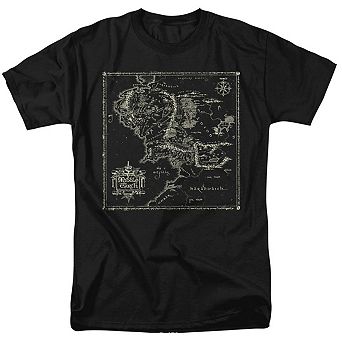 Lord Of The Rings Map Of Middle Earth Short Sleeve Adult T-shirt