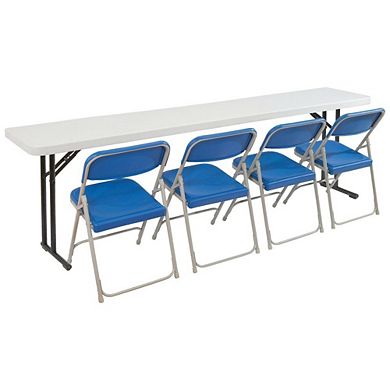 Steel Frame 72-inch Rectangular Grey Plastic Top Folding Table