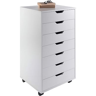 Modern 7-Drawer Storage Cabinet with Wheels, Compact Rolling Drawer Chest for Home Office