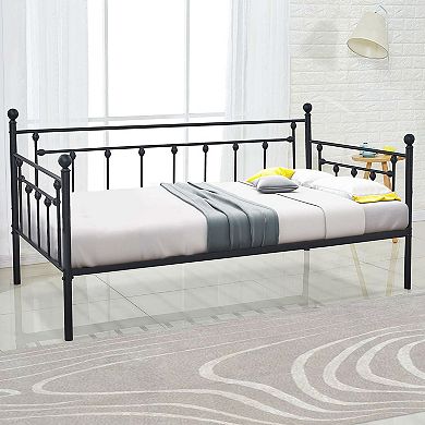 Twin Size Classic Black Metal Daybed Frame