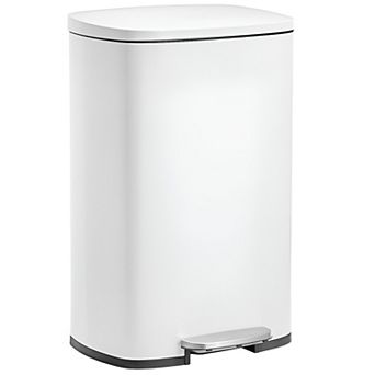 Kitchen Trash Garbage Can, Pedal Rubbish Bin 13.2 Gal (50L), with Plastic Inner Bucket, Hinged Lid