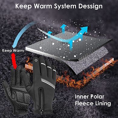 Touchscreen Thermal Windproof Fleece Lined Gloves