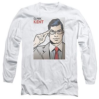 Superman Clark Kent Cover Long Sleeve Adult T-shirt