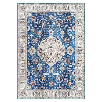 Garvee Vintage Boho Floral Rug Oriental Soft Floorcover Mat for Bedroom Living Room
