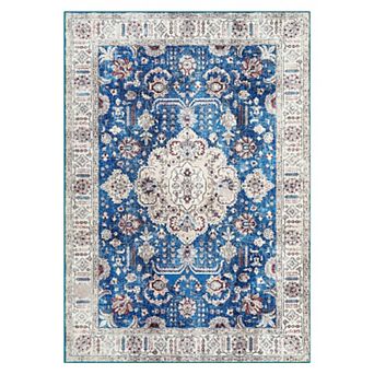Garvee Vintage Boho Floral Rug Oriental Soft Floorcover Mat for Bedroom Living Room
