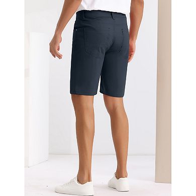 Flat Front Shorts For Men's Classic Fit Summer Business Dress Chino Short
