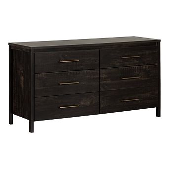 Contemporary 6-Drawer Double Dresser, Wide Drawers for Organized Bedroom Storage and Everyday Use