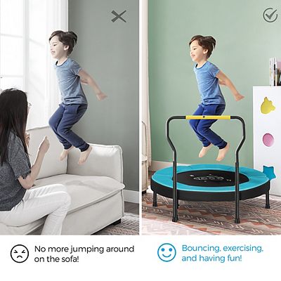 Mini Trampoline With Handlebar For Kids