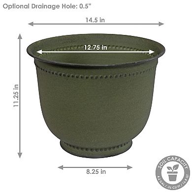 Sunnydaze Michael Metal Outdoor Planter - 14.5 in