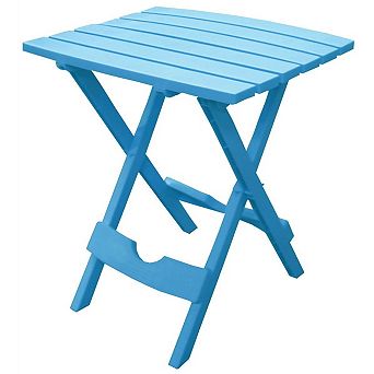 Pool Blue Folding Side Table In Durable Patio Furniture Plastic Resin