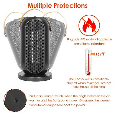 Black, 1200w Portable Electric Fan Heater