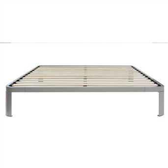 Full Size Luna Metal Platform Bed Frame With Wooden Slats