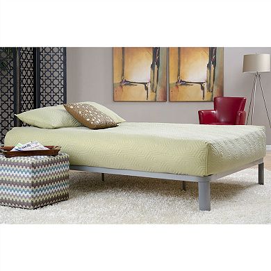 Full Size Luna Metal Platform Bed Frame With Wooden Slats