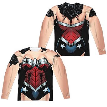 Justice League Of America Wonder Woman 52 Long Sleeve Adult Poly Crew T-shirt
