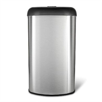 13 Gallon Stainless Steel Open Top Trash Can, Semi Round Kitchen Garbage Bin