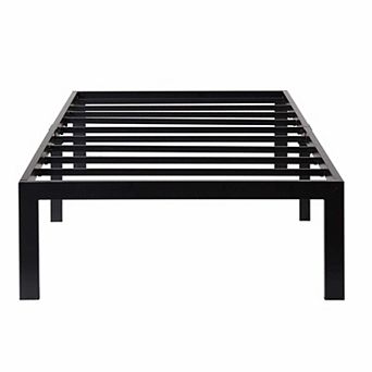 Twin Size Modern Heavy Duty Black Metal Platform Bed Frame