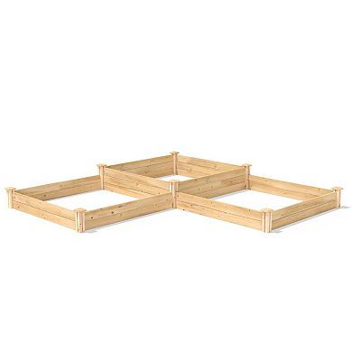 Modular Cedar Garden Bed, 4’ x 12’, Open-Bottom for Vegetables and Herbs, Natural