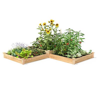 Modular Cedar Garden Bed, 4’ x 12’, Open-Bottom for Vegetables and Herbs, Natural