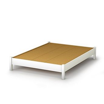 Full Size Simple Platform Bed In White Finish - Modern Design