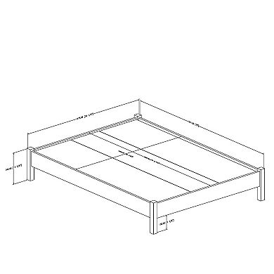 Full Size Simple Platform Bed In White Finish - Modern Design