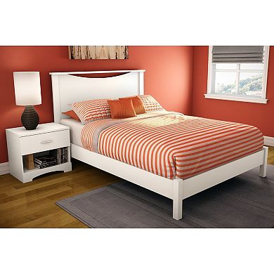 Full Size Simple Platform Bed In White Finish - Modern Design