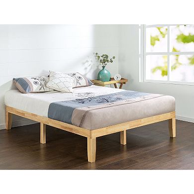 King Size Solid Wood Platform Bed Frame In Natural Finish