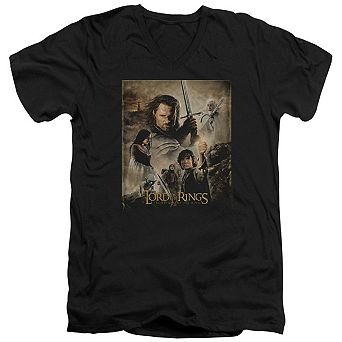 Lord Of The Rings Return Of The King Poster Short Sleeve Adult V Neck T-shirt