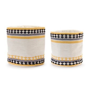Basket (Set Of 2) 14"d X 13"h, 16"d X 15.5"h Cotton