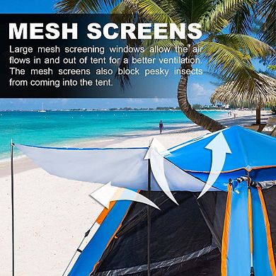 Instant Pop Up Tent 5 Person Blue