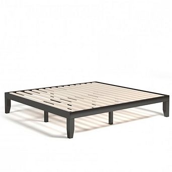 14 Inch Modern Rubberwood Chocolate Platform Bed In King Size