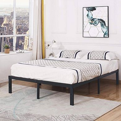 Queen Heavy Duty Metal Platform Bed Frame With Wood Slats 3,500 Lbs Weight Limit