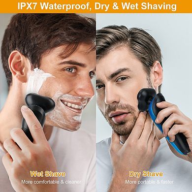 Men's, Blue, 4 In 1 Electric Shaver With Ipx7 Waterproof Design