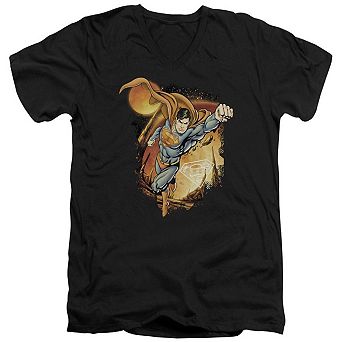 Superman Last Sons Short Sleeve Adult V Neck T-shirt
