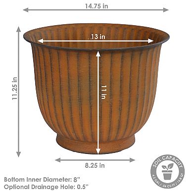 Sunnydaze Carlotta Metal Outdoor Planter - 14.75 in
