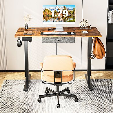 Homavo Electric Standing Desk With Drawer， Adjustable Desk Ergonomic Rising Desk