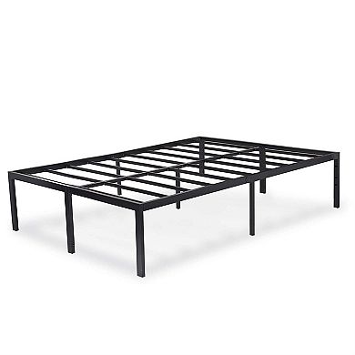 Queen 18-inch High Rise Heavy Duty Black Metal Platform Bed Frame