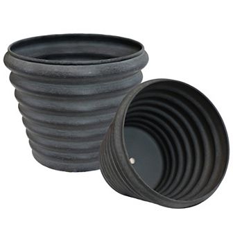 Sunnydaze Molly Metal Planter - 12.5 in - Matte Gray - Set of 2