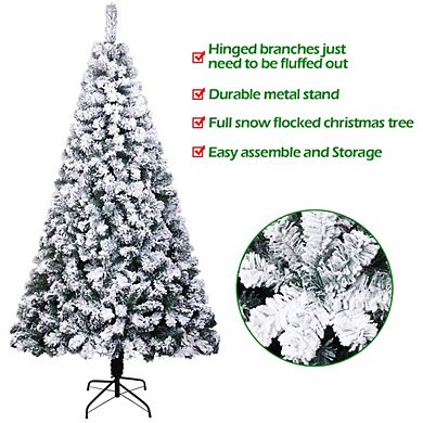 Pvc Flocking Christmas Tree 750 Branches Automatic Tree, 6 Ft, Easy Setup For A Joyful Christmas!