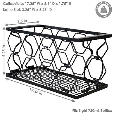 Sunnydaze 8-bottle Collapsible Wire Tabletop Wine Rack - Black