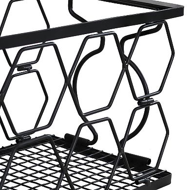 Sunnydaze 8-bottle Collapsible Wire Tabletop Wine Rack - Black