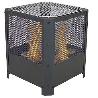 16 Inch Small Grelha Square Outdoor Fire Pit With Grilling Grate