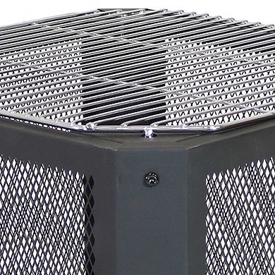 16 Inch Small Grelha Square Outdoor Fire Pit With Grilling Grate