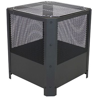 16 Inch Small Grelha Square Outdoor Fire Pit With Grilling Grate