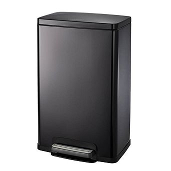 Rectangular Kitchen Trash Can with Soft-Closing Step Pedal, 13-Gallon Stainless Steel