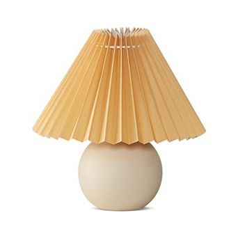 Brightech Serena 10" Ceramic Led Table Lamp With Pleated Shade