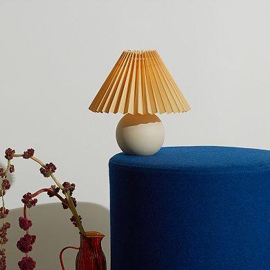 Brightech Serena 10" Ceramic Led Table Lamp With Pleated Shade