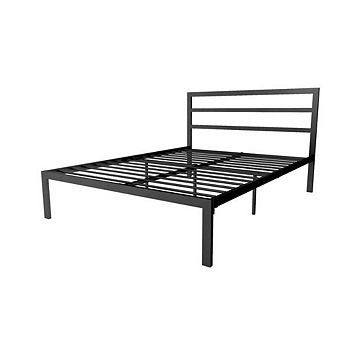 Queen Black Metal Platform Bed Frame With Headboard Included