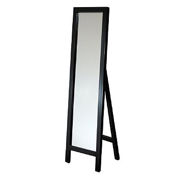 Large Freestanding Mirror with Solid Wood Frame, 64 in Espresso Finish for Bedroom