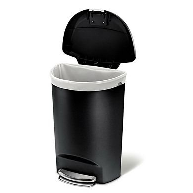 Black 13-gallon Kitchen Trash Can With Foot Pedal Step Lid
